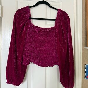 Anthropologie pink Blouse with Elegant Smocking